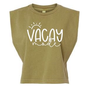 Vacay Mode Tropical Vacation Garment-Dyed Women's Muscle Tee