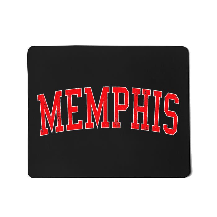 Vintage Memphis Tn Varsity Style Red Text Mousepad