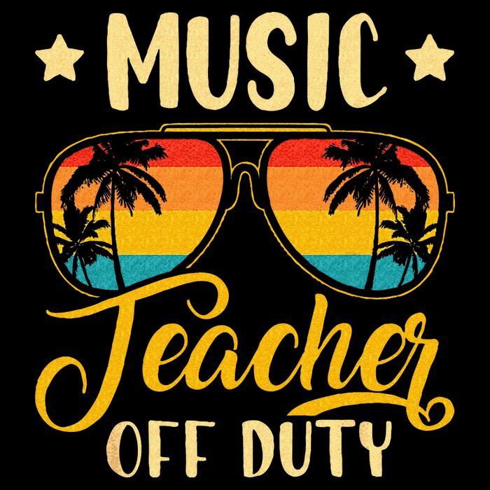 Vintage Music Teacher Off Duty Last Day Of School Summer Doggie Tank