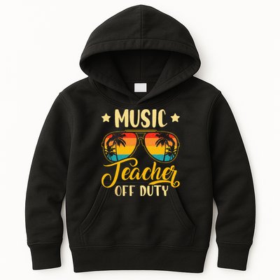 Vintage Music Teacher Off Duty Last Day Of School Summer Kids Hoodie