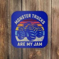 Vintage Monster Truck Retro Style Monster Trucks Are My Jam Gift Coaster