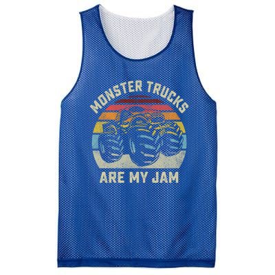 Vintage Monster Truck Retro Style Monster Trucks Are My Jam Gift Mesh Reversible Basketball Jersey Tank