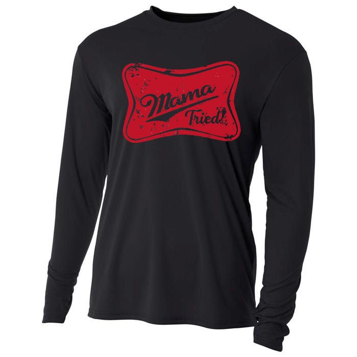 Vintage Mama Tried Retro Country Outlaw Music Western Cooling Performance Long Sleeve Crew