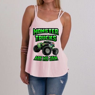 Vintage Monster Truck Are My Jam Truck Birthday Gift Women's Strappy Tank