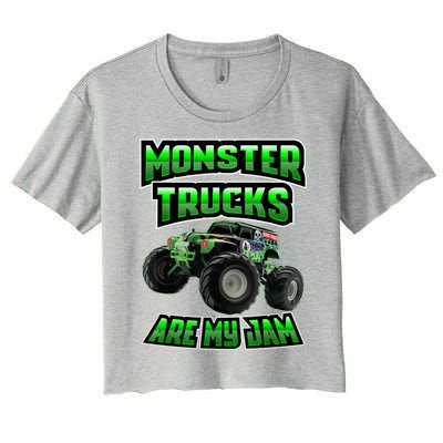 Vintage Monster Truck Are My Jam Truck Birthday Gift Women's Crop Top Tee