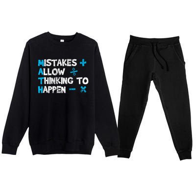 Vintage Math Teacher Funny Saying Gift Premium Crewneck Sweatsuit Set