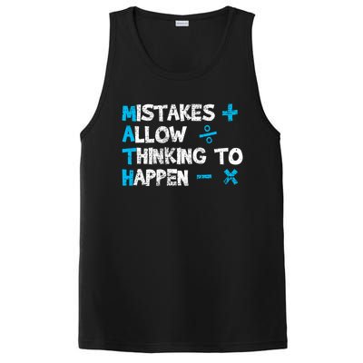 Vintage Math Teacher Funny Saying Gift PosiCharge Competitor Tank