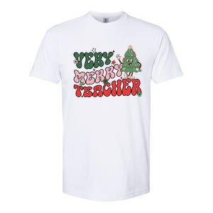 Very Merry Teacher Christmas Xmas Lights Funny Holiday Retro Softstyle CVC T-Shirt