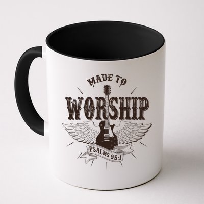 Vintage Made To Worship Psalms 95 1 Winged Rock Electric Guitar Mug