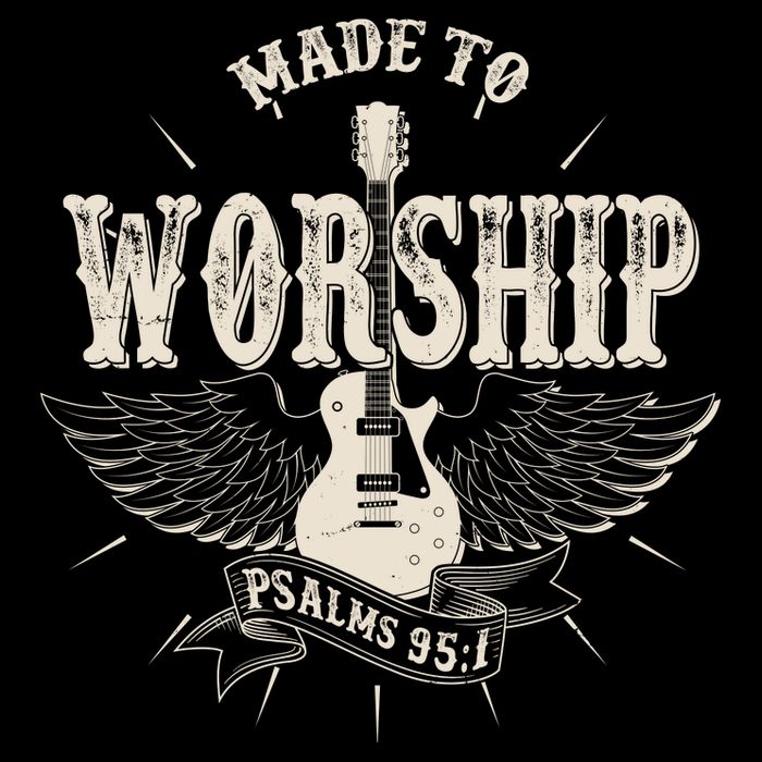 Vintage Made To Worship Psalms 95 1 Winged Rock Electric Guitar Flatbill Hat