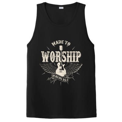 Vintage Made To Worship Psalms 95 1 Winged Rock Electric Guitar PosiCharge Competitor Tank