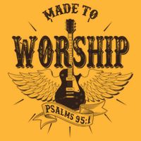 Vintage Made To Worship Psalms 95 1 Winged Rock Electric Guitar Hoodie