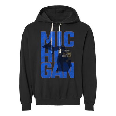 Vintage Michigan The Great Lake State Garment-Dyed Fleece Hoodie