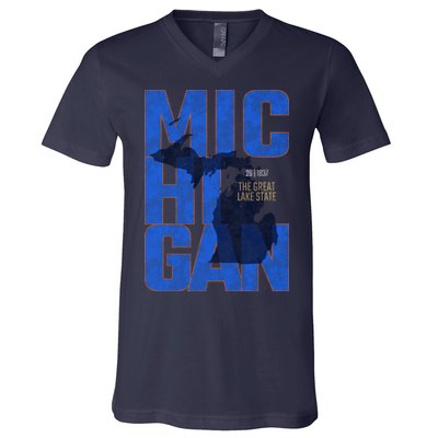Vintage Michigan The Great Lake State V-Neck T-Shirt