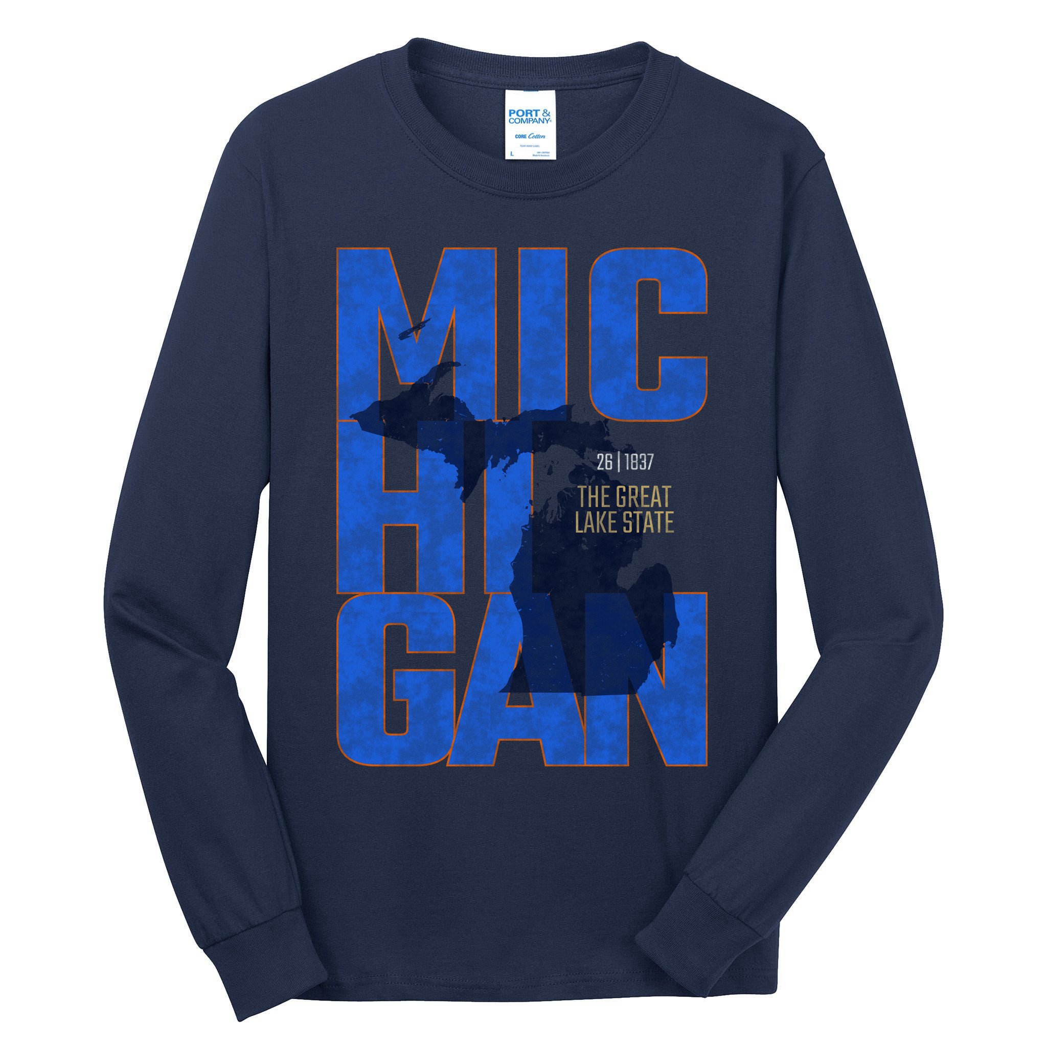 Vintage Michigan The Great Lake State Tall Long Sleeve T-Shirt