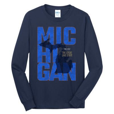 Vintage Michigan The Great Lake State Tall Long Sleeve T-Shirt