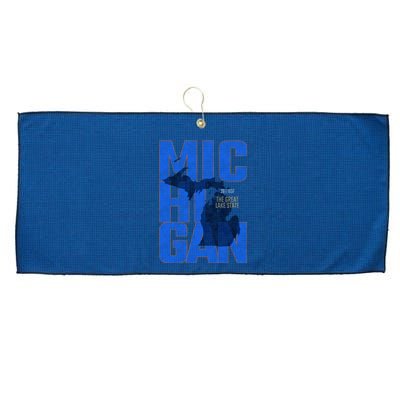 Vintage Michigan The Great Lake State Large Microfiber Waffle Golf Towel