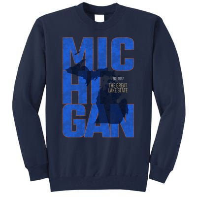 Vintage Michigan The Great Lake State Tall Sweatshirt