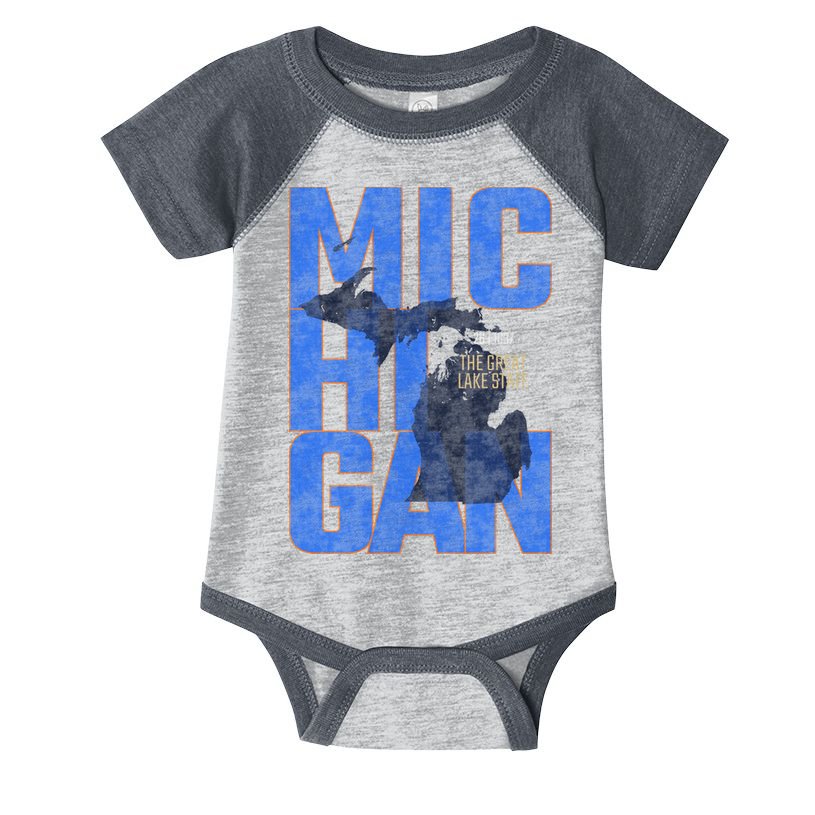 Vintage Michigan The Great Lake State Infant Baby Jersey Bodysuit