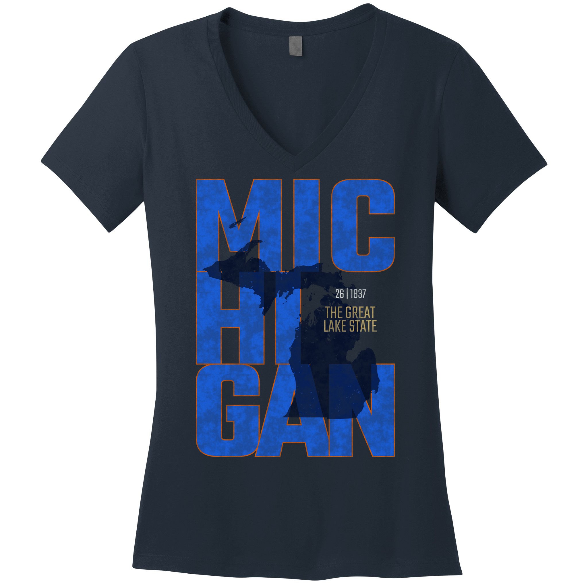 Vintage Michigan The Great Lake State Women's V-Neck T-Shirt