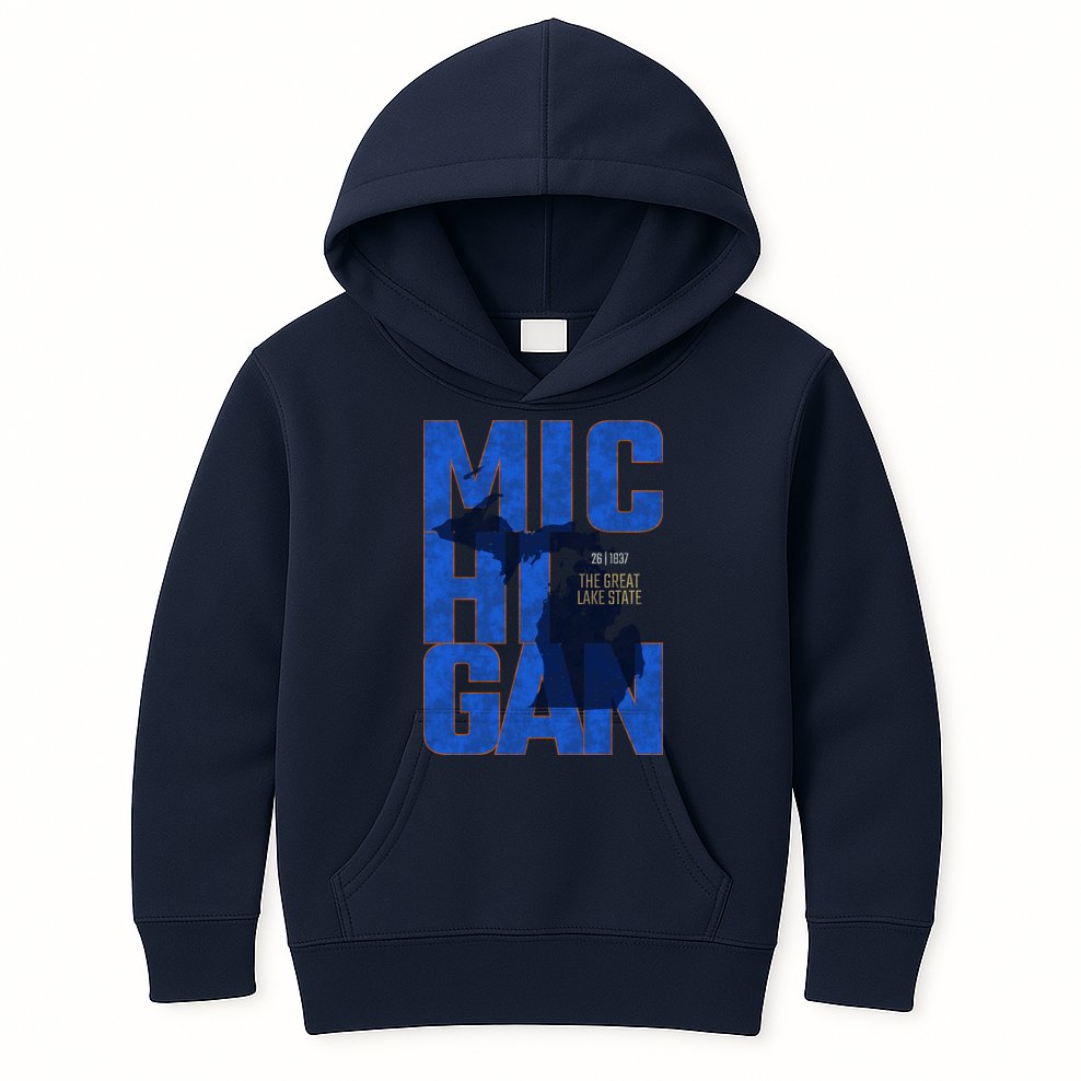 Vintage Michigan The Great Lake State Kids Hoodie