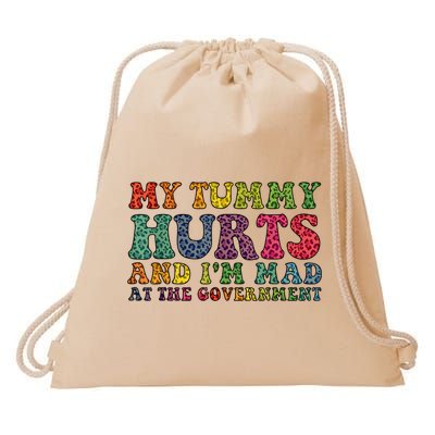 Vintage My Tummy Hurts And I'm Mad At Government Retro Drawstring Bag