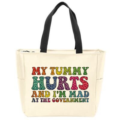 Vintage My Tummy Hurts And I'm Mad At Government Retro Zip Tote Bag