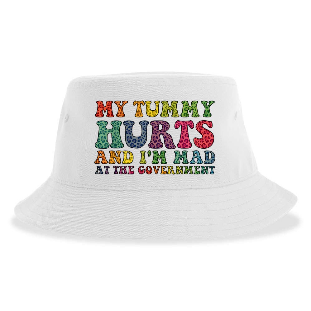 Vintage My Tummy Hurts And I'm Mad At Government Retro Sustainable Bucket Hat