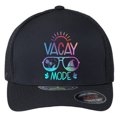 Vacay Mode Tie Dye Vacation Summer Cruise Family Holiday Flexfit Unipanel Trucker Cap