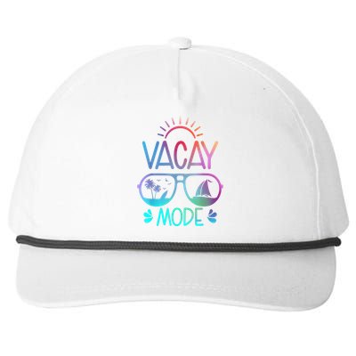 Vacay Mode Tie Dye Vacation Summer Cruise Family Holiday Snapback Five-Panel Rope Hat