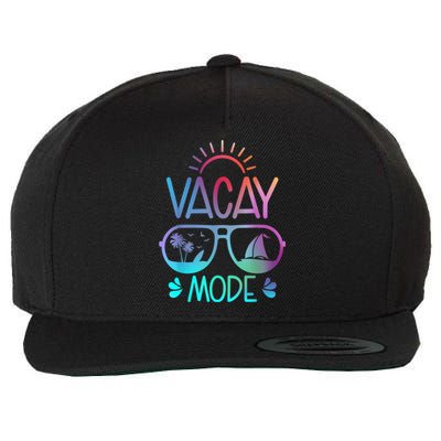 Vacay Mode Tie Dye Vacation Summer Cruise Family Holiday Wool Snapback Cap