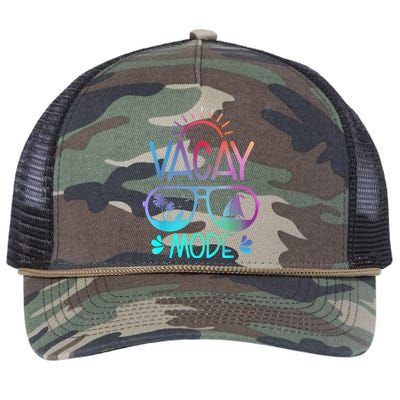 Vacay Mode Tie Dye Vacation Summer Cruise Family Holiday Retro Rope Trucker Hat Cap