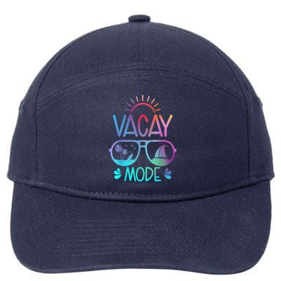 Vacay Mode Tie Dye Vacation Summer Cruise Family Holiday 7-Panel Snapback Hat