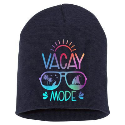 Vacay Mode Tie Dye Vacation Summer Cruise Family Holiday Short Acrylic Beanie