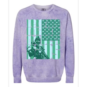 Veterans Make The Best Dads Gift Colorblast Crewneck Sweatshirt