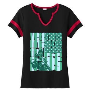 Veterans Make The Best Dads Gift Ladies Halftime Notch Neck Tee