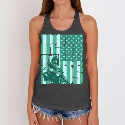 Veterans Make The Best Dads Gift Women's Knotted Racerback Tank