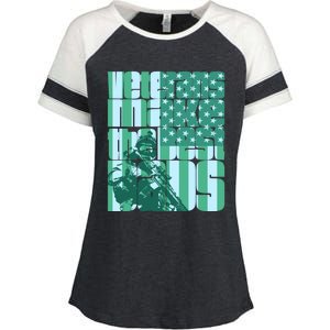 Veterans Make The Best Dads Gift Enza Ladies Jersey Colorblock Tee