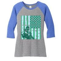 Veterans Make The Best Dads Gift Women's Tri-Blend 3/4-Sleeve Raglan Shirt