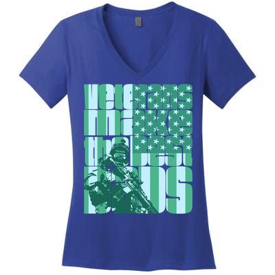 Veterans Make The Best Dads Gift Women's V-Neck T-Shirt