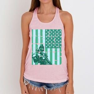 Veterans Make The Best Dads Gift Women's Knotted Racerback Tank