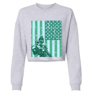 Veterans Make The Best Dads Gift Cropped Pullover Crew