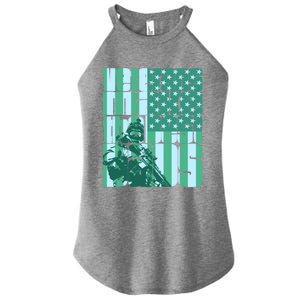 Veterans Make The Best Dads Gift Women's Perfect Tri Rocker Tank