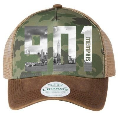 Vintage Memphis Tennessee 901 Area Code Skyline Legacy Tie Dye Trucker Hat