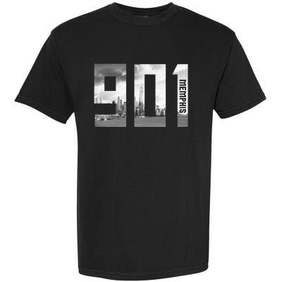 Vintage Memphis Tennessee 901 Area Code Skyline Garment-Dyed Heavyweight T-Shirt