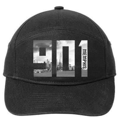 Vintage Memphis Tennessee 901 Area Code Skyline 7-Panel Snapback Hat