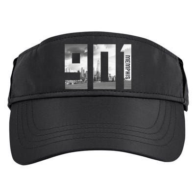 Vintage Memphis Tennessee 901 Area Code Skyline Adult Drive Performance Visor
