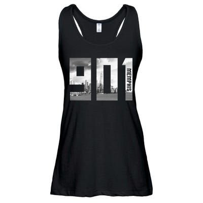 Vintage Memphis Tennessee 901 Area Code Skyline Ladies Essential Flowy Tank