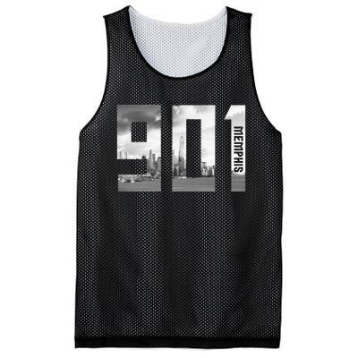 Vintage Memphis Tennessee 901 Area Code Skyline Mesh Reversible Basketball Jersey Tank