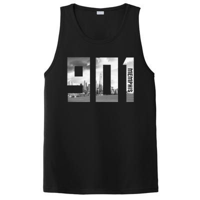 Vintage Memphis Tennessee 901 Area Code Skyline PosiCharge Competitor Tank